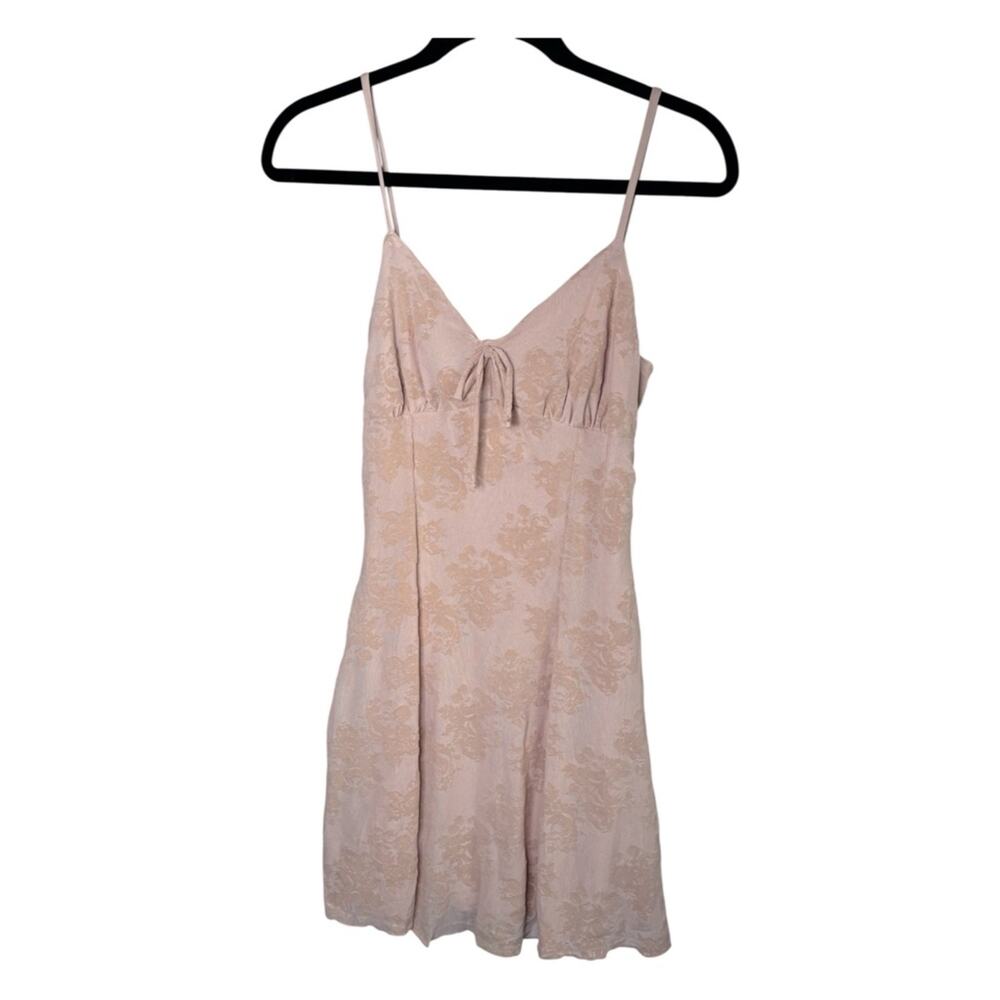 No Comment Tan A Line Dress Spaghetti Strap Sweetheart Neck Sz Medium